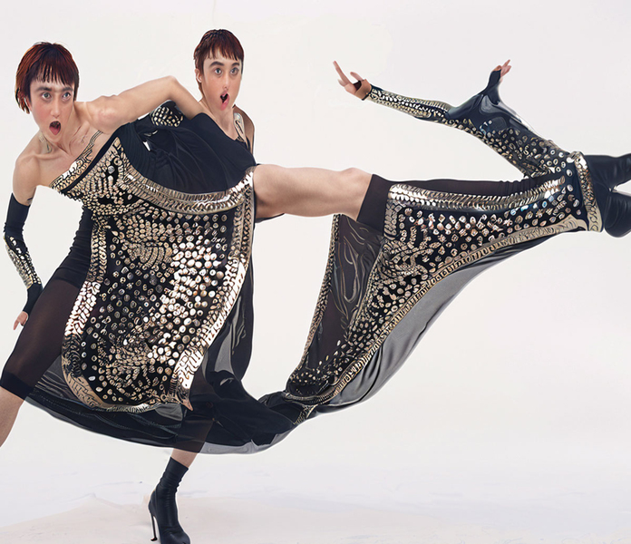 seamai NK X AI Fashion Hallucinations explore generative AI using the NK Custom AI archive to design multiple creations from the iconic Stud Collection prompted by Norma Kamali. AI-generated images courtesy of Norma Kamali.