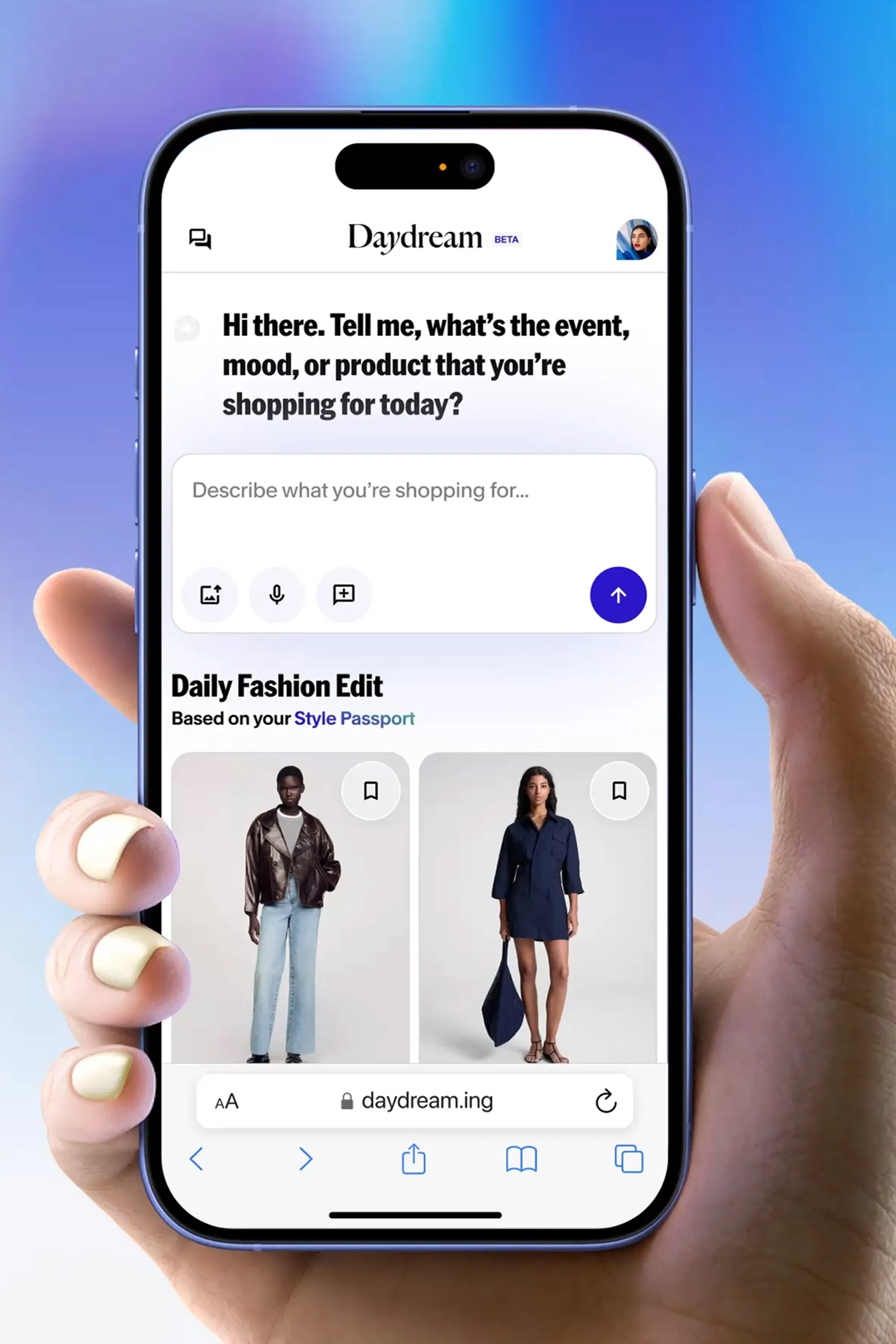seamai Daydream's online interface on phone