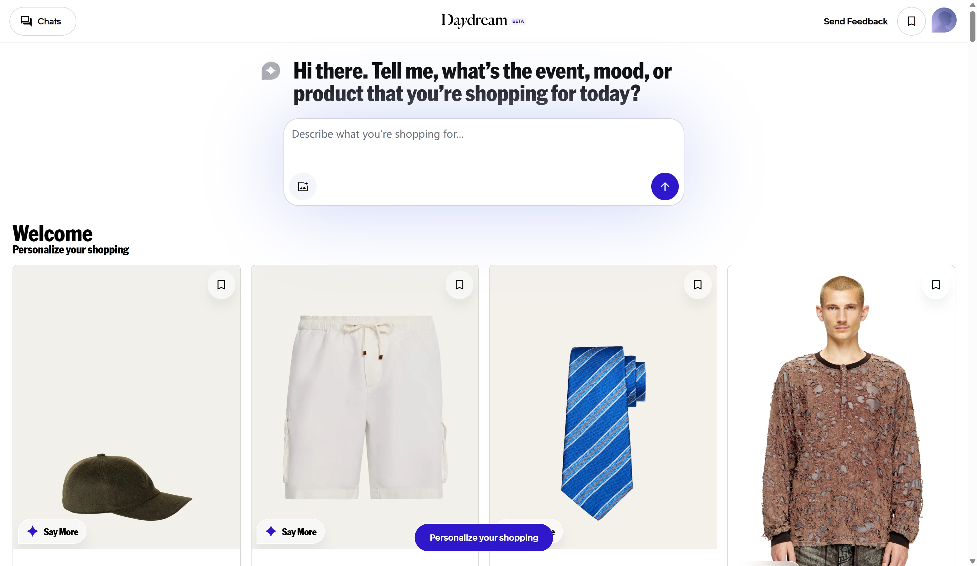 seamai Daydream's online interface
