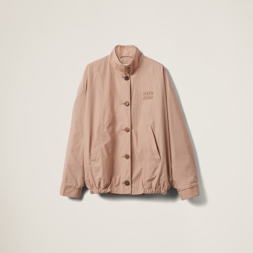 seamai Lightweight beige bomber jacket